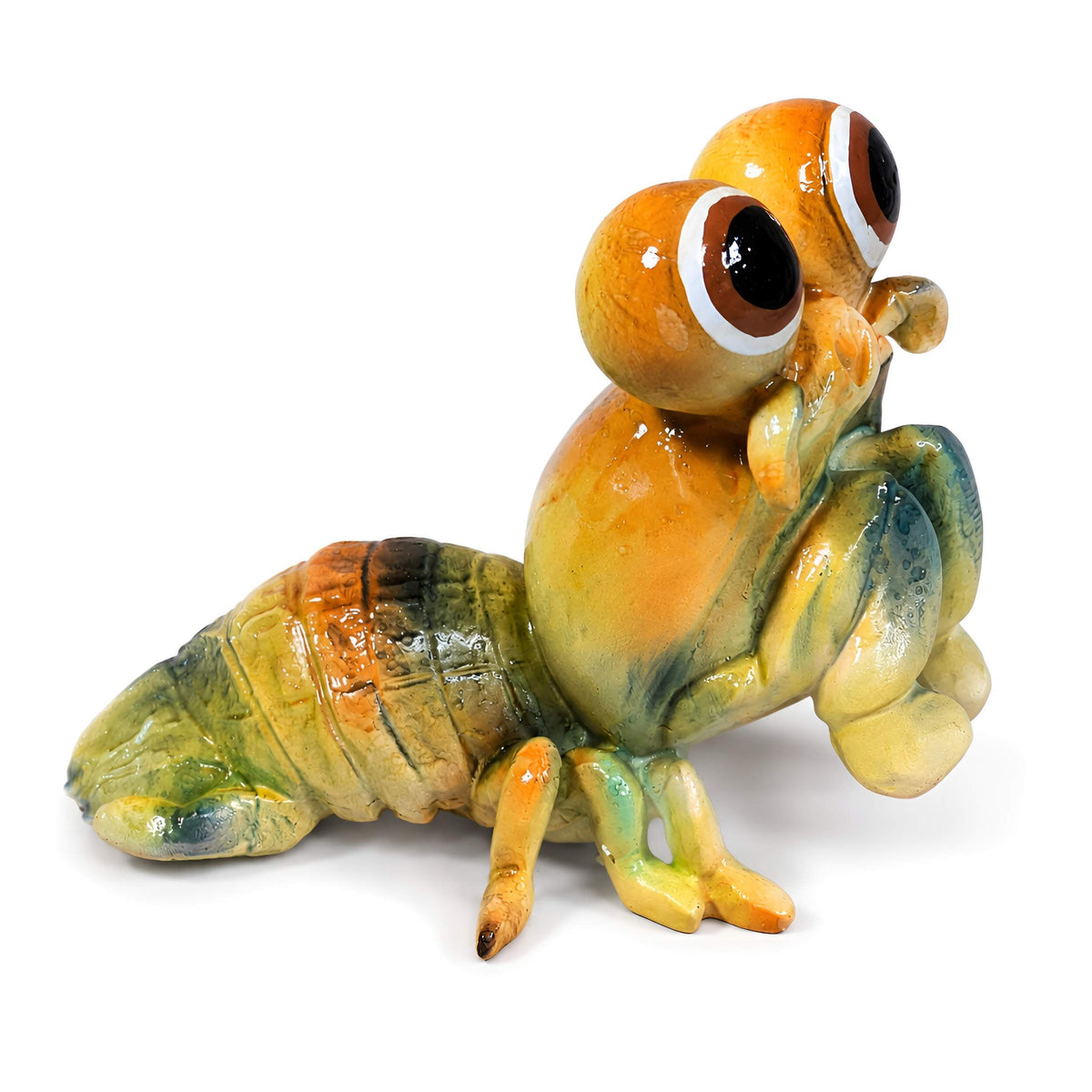 GlossiBande Garnele Figur glänzend Grün & Orange – maritime Deko innen & außen