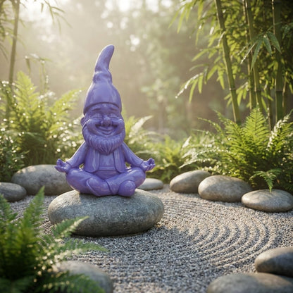 Yoga Gartenzwerg Dekofigur für den Garten – ZenPoser in Pastell, 2 Größen