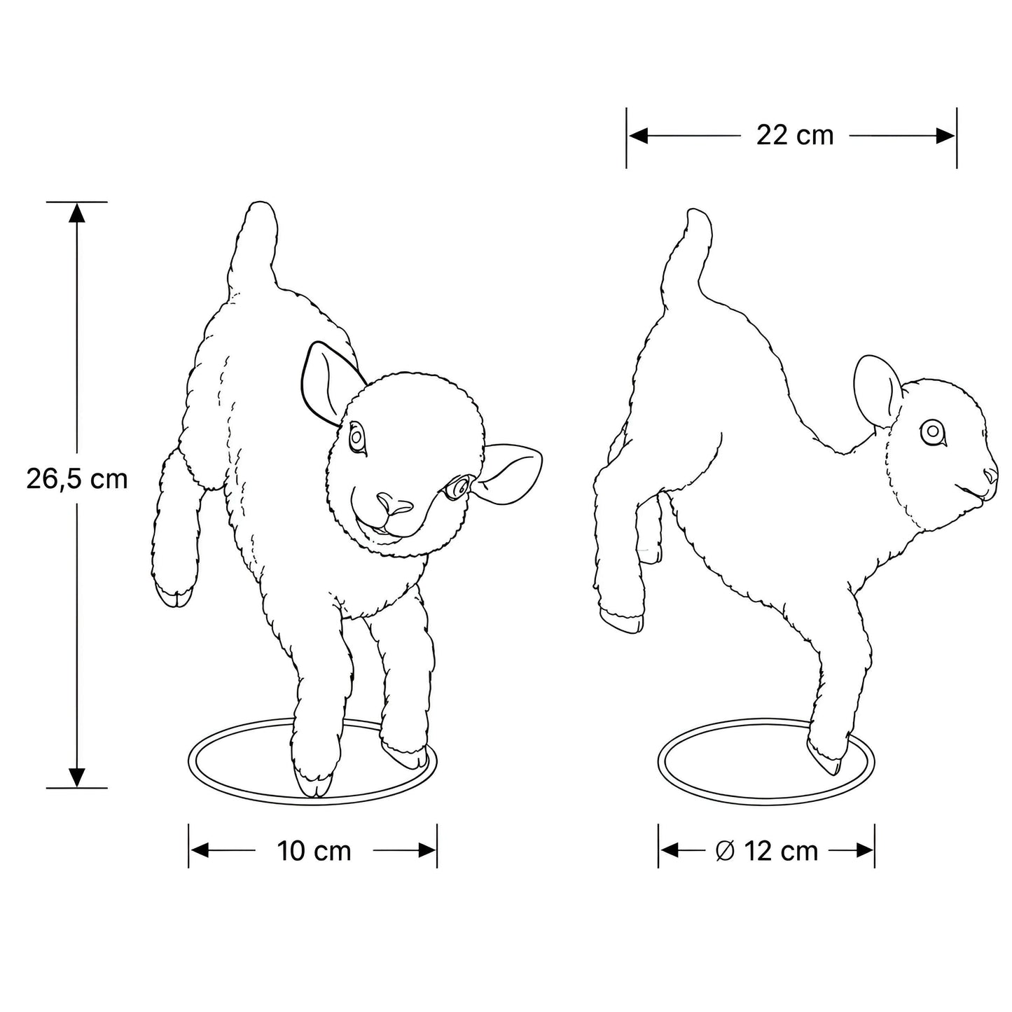 Verspieltes Lamm Dekofigur Set für den Garten – 3 Schafmotive