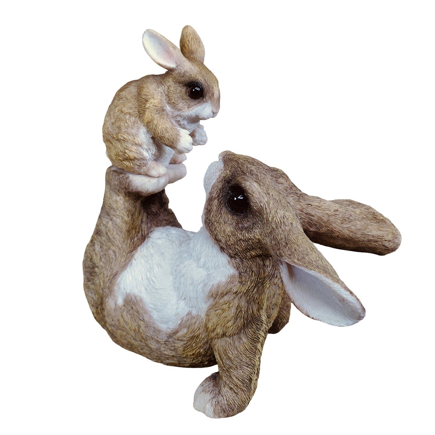 Hasenfigur mit Kind - Dekohase - Deko Osterhase und Osterhasen Figur für Ostern, Garten & Balkon