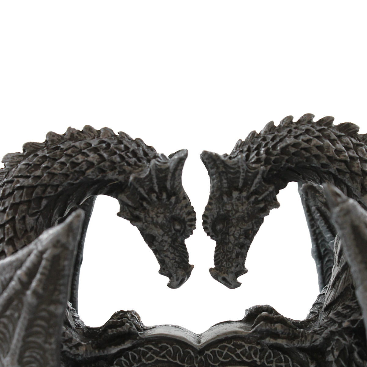 Drachenpaar Dekofigur auf Rubinherz – romantische Fantasy Figur