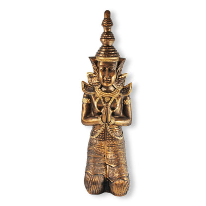Statue Buddha groß Tempelwächter betend Thai Buddha Skulptur Buddha gold