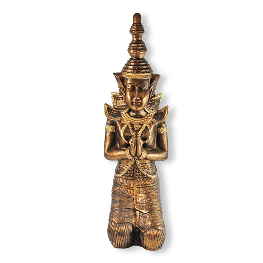 Statue Buddha groß Tempelwächter betend Thai Buddha Skulptur Buddha gold