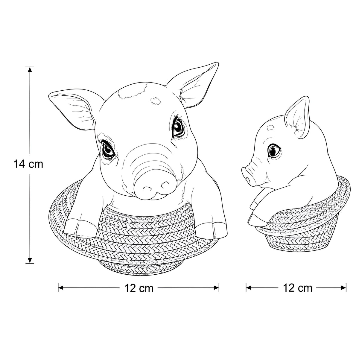 Glücksschwein Figur im Strohhut – Schweine Deko für Haus und Garten