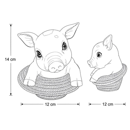 Glücksschwein Figur im Strohhut – Schweine Deko für Haus und Garten
