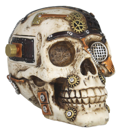 Steampunk Totenkopf Dekofigur mit Geheimfach – Gothic Schädel