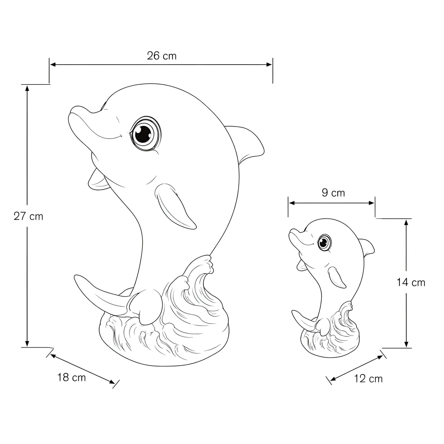 Delfin Dekofigur in Hochglanz – maritime Figur in 2 Größen