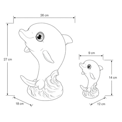 Delfin Dekofigur in Hochglanz – maritime Figur in 2 Größen
