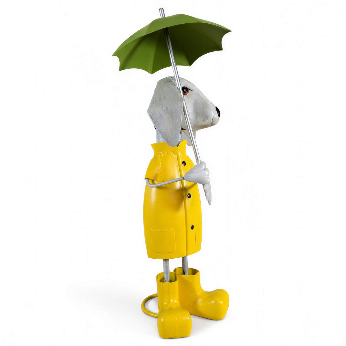 Lustige Gartenfigur aus Metall: Schaf, Kuh oder Frosch mit Regenschirm