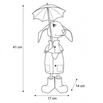 Lustige Gartenfigur aus Metall: Schaf, Kuh oder Frosch mit Regenschirm