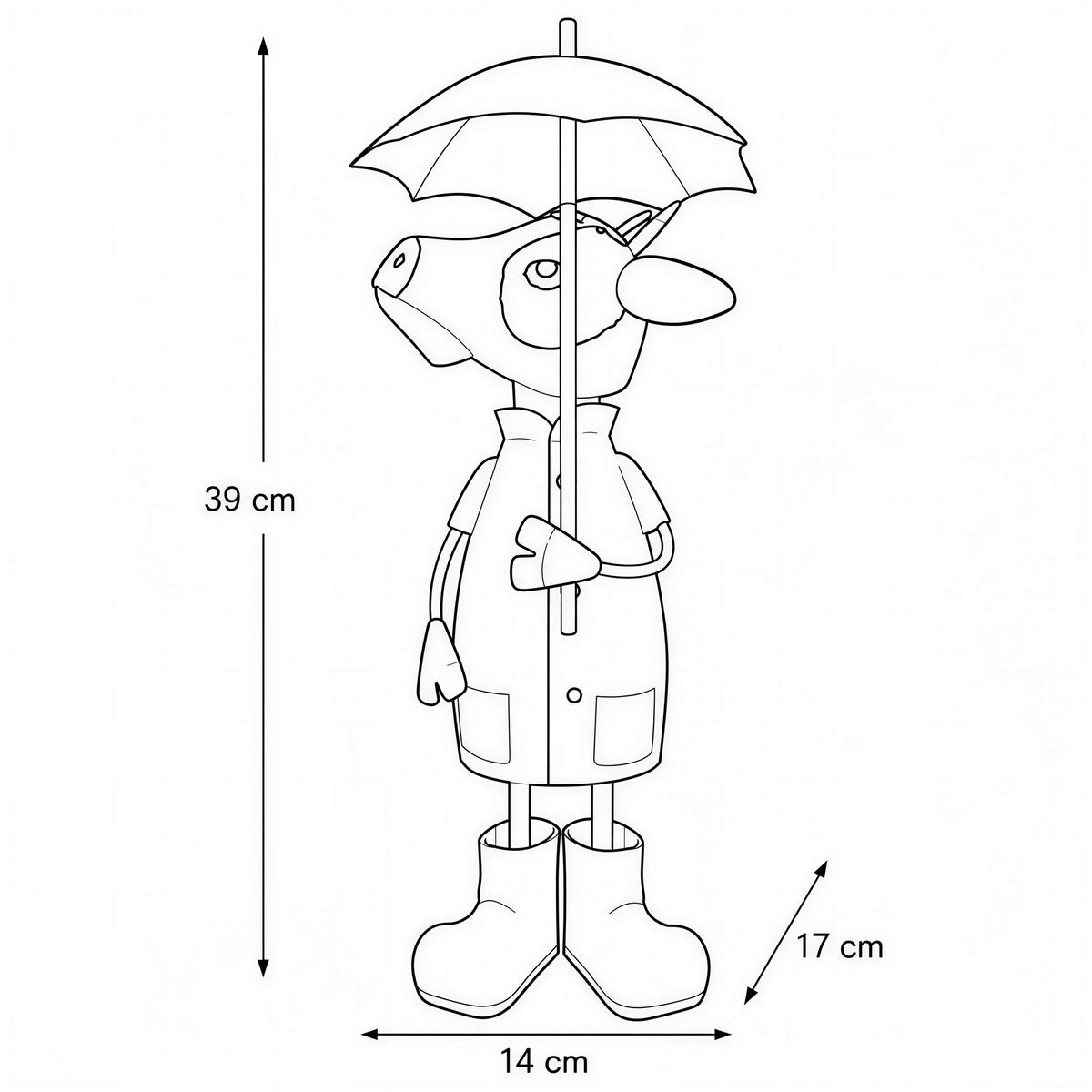 Lustige Gartenfigur aus Metall: Schaf, Kuh oder Frosch mit Regenschirm