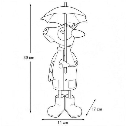 Lustige Gartenfigur aus Metall: Schaf, Kuh oder Frosch mit Regenschirm