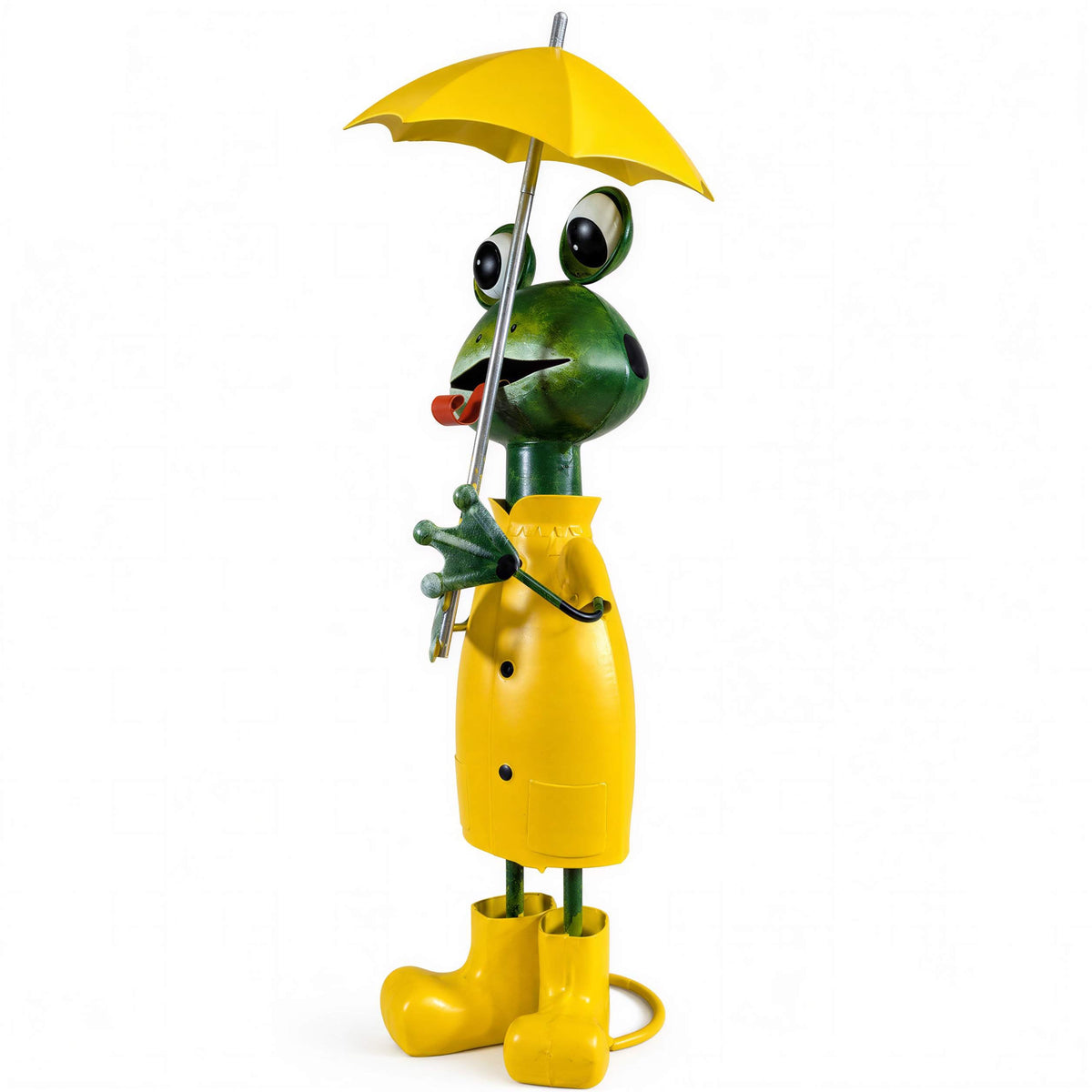 Lustige Gartenfigur aus Metall: Schaf, Kuh oder Frosch mit Regenschirm