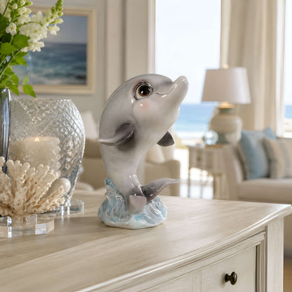 Delfin Dekofigur in Hochglanz – maritime Figur in 2 Größen