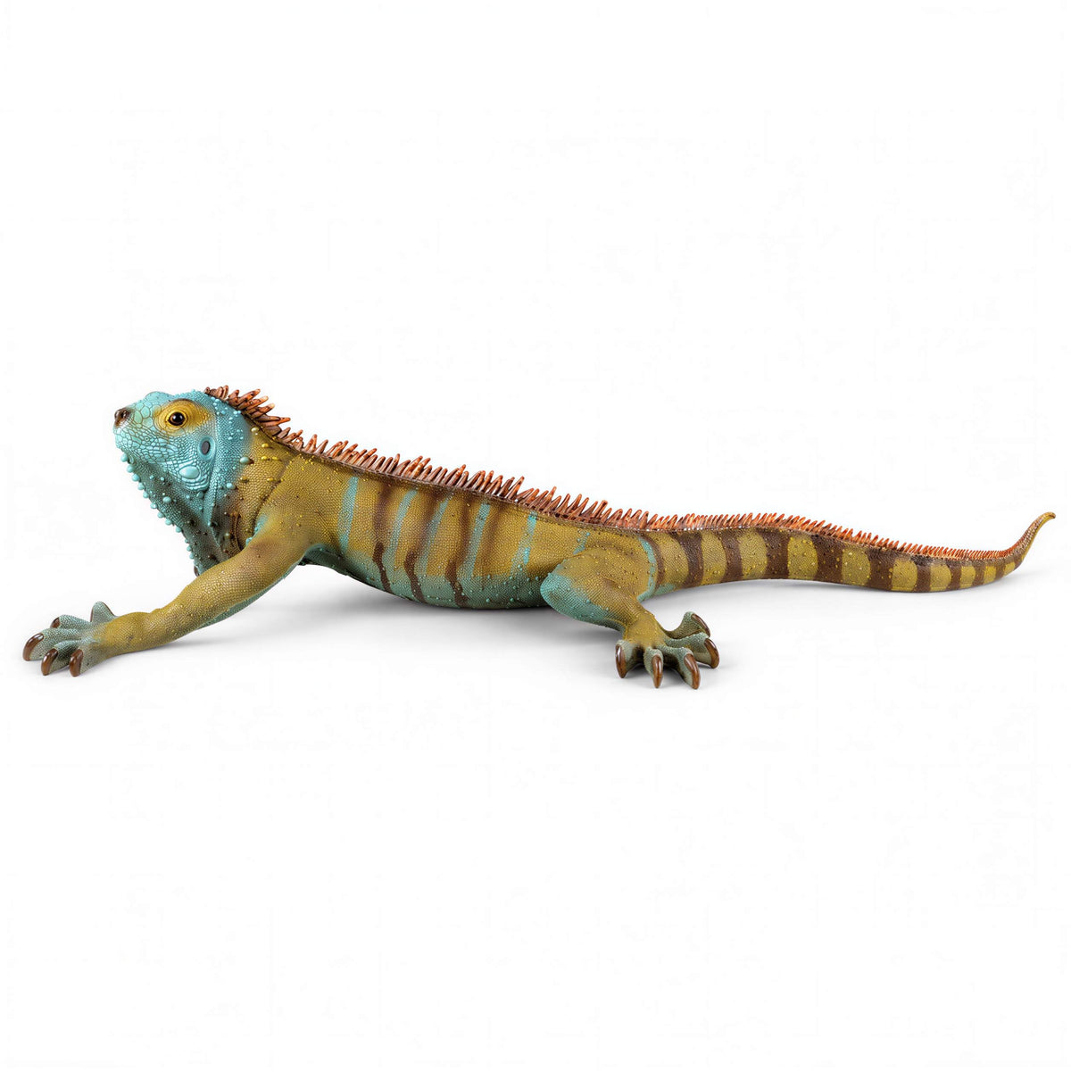 Große Deko-Echse, bunte Wandfigur zum Aufhängen für Haus & Garten, 94 cm