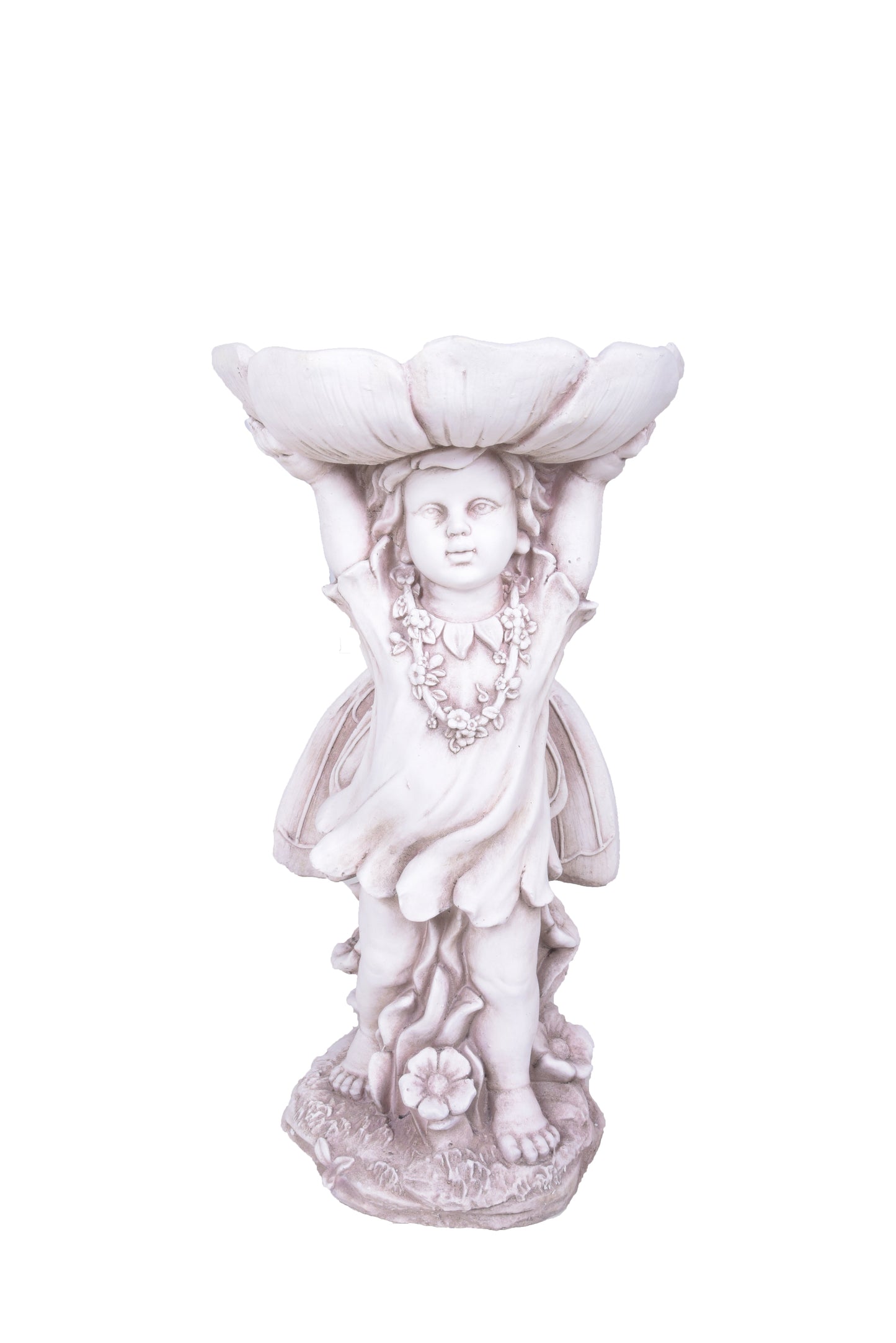 Gartenfigur ROSALIE Gartendeko Statue mit Vogeltränke Skulptur Garden Pleasure
