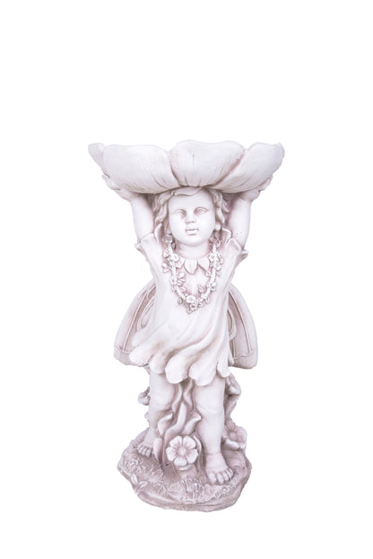 Gartenfigur ROSALIE Gartendeko Statue mit Vogeltränke Skulptur Garden Pleasure