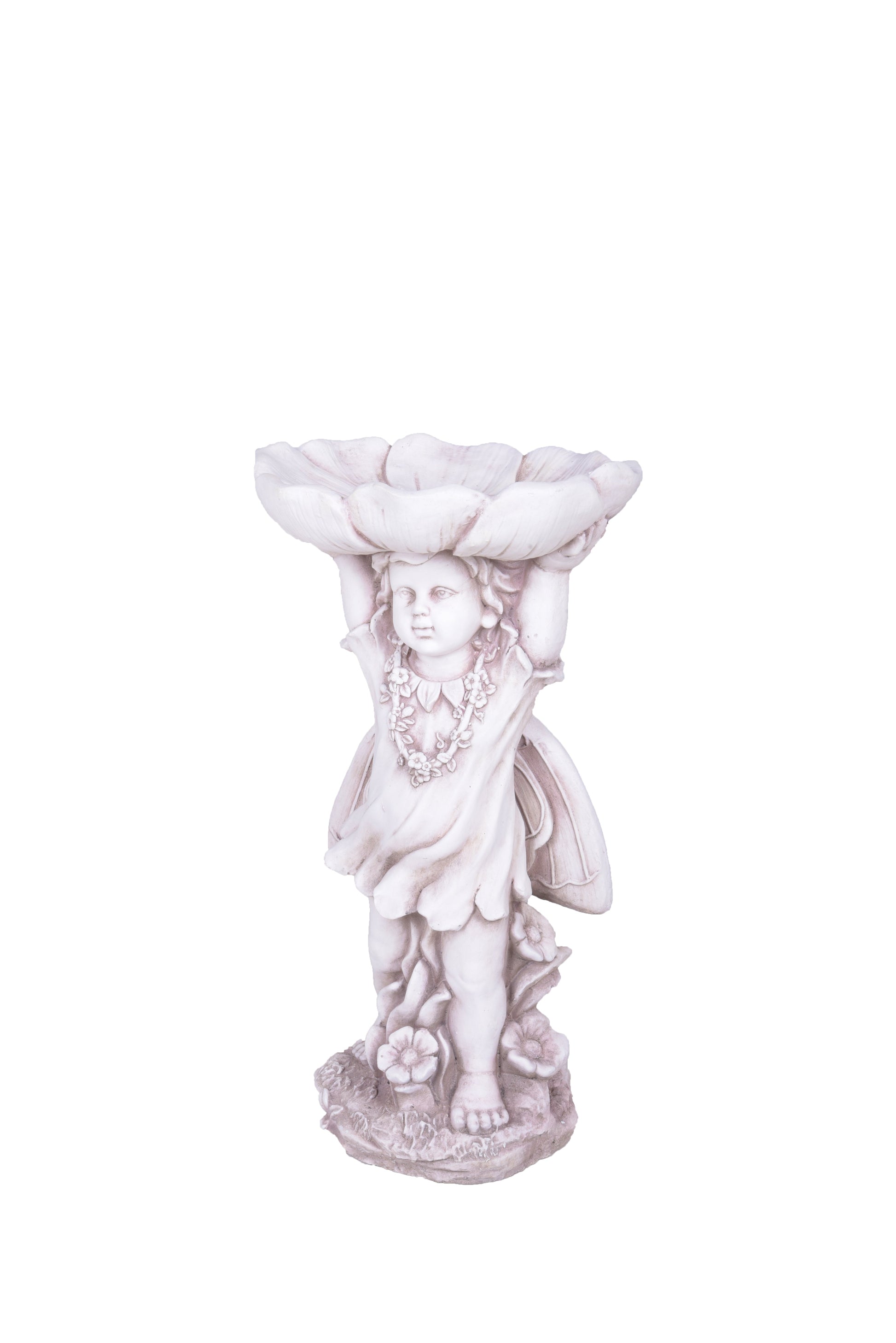 Gartenfigur ROSALIE Gartendeko Statue mit Vogeltränke Skulptur Garden Pleasure