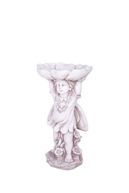Gartenfigur ROSALIE Gartendeko Statue mit Vogeltränke Skulptur Garden Pleasure