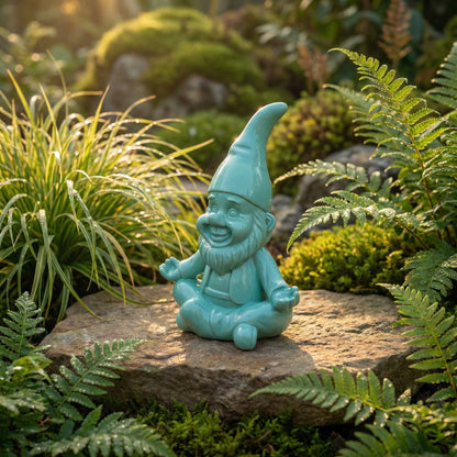 Yoga Gartenzwerg Dekofigur für den Garten – ZenPoser in Pastell, 2 Größen