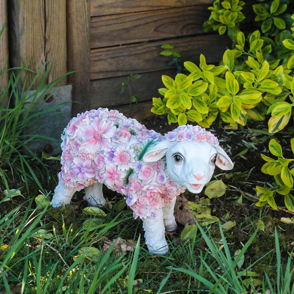 Lamm Figur stehend Blumenlamm Deko Lämmchen stehend Deko Lamm