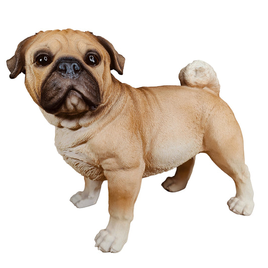 Mops Figur Hundefigur – Mops Deko Gartenfigur Hund Deko Hunde wie echt stehend oder sitzend