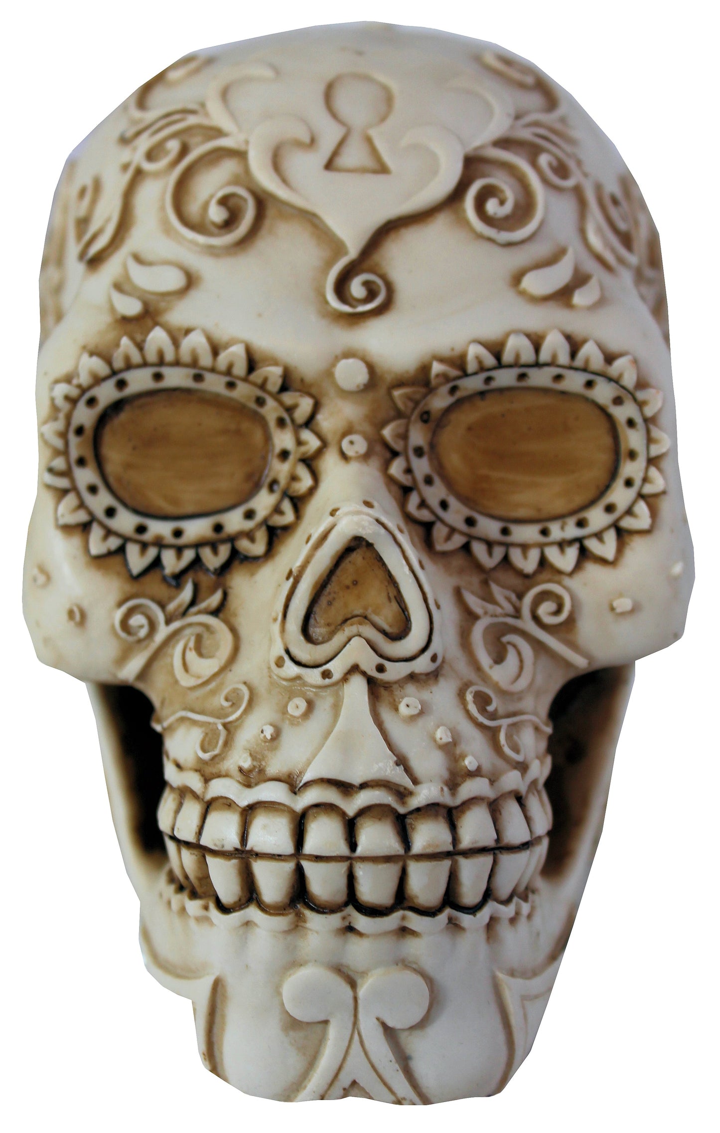 Totenkopf Dekofigur mit Sonnenblume – mystische Gothic Figur