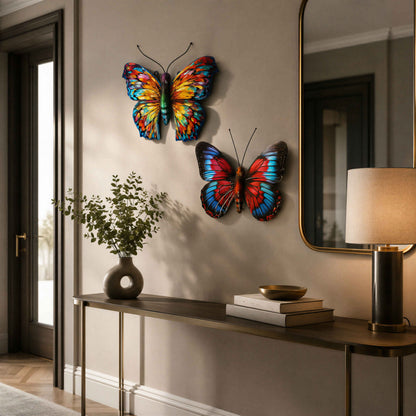 3D Metallbild Schmetterling – bunte Wanddeko Fantasy oder Exotic