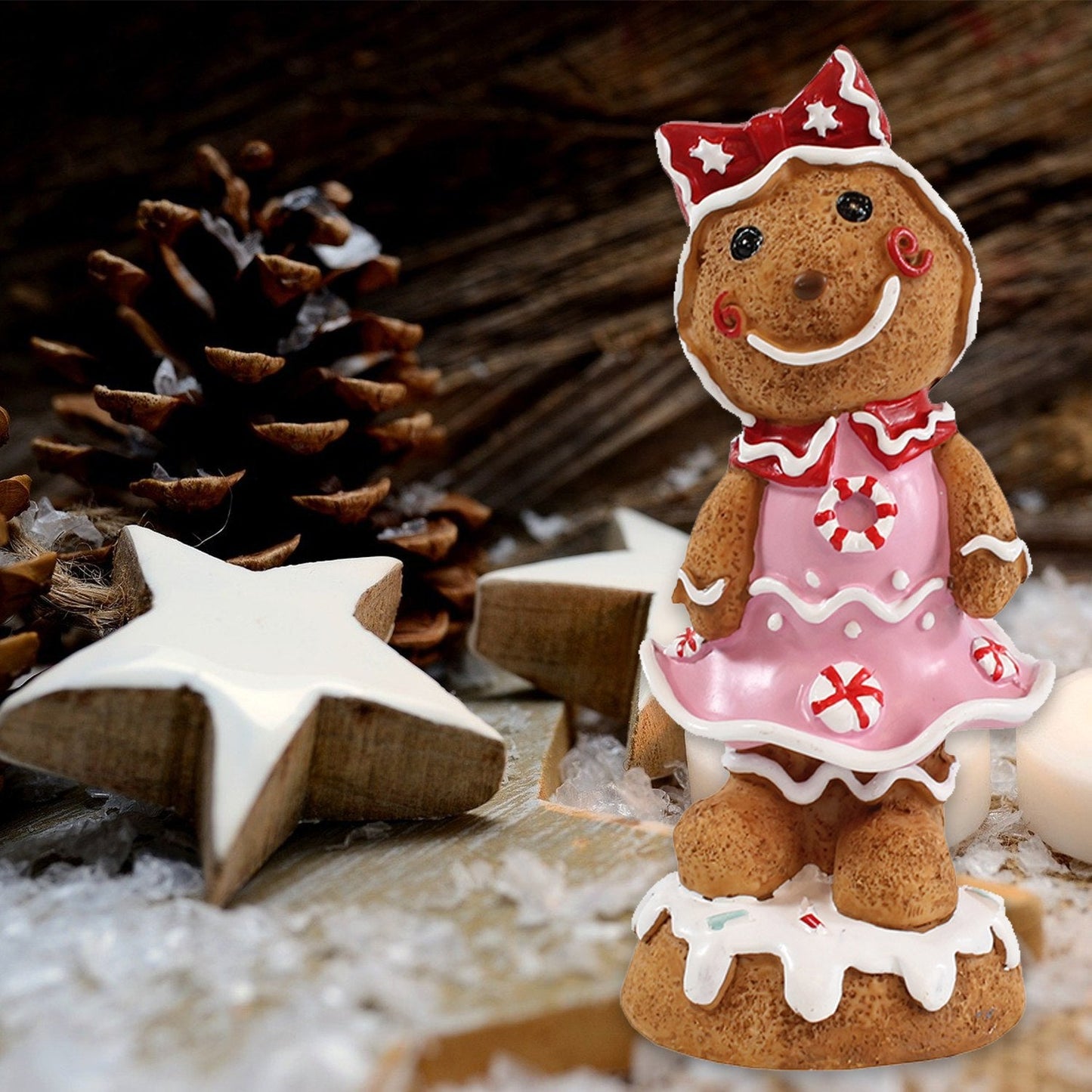 Lebkuchenfrau Girl Weihnachts Tischdeko Weihnachtsfiguren Lebkuchen Deko - Hochwertiges Accessoire