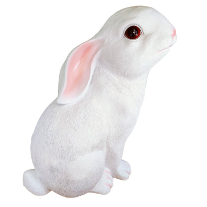 Hasenfigur weiß groß - Deko Hase als Osterdeko Hase für Garten & Zuhause, Kaninchen Figur wie echt