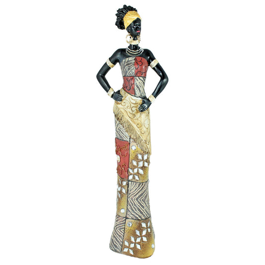 Afrika Deko Figur Frau in einem bunten Kleid Afrikanische Dekofiguren