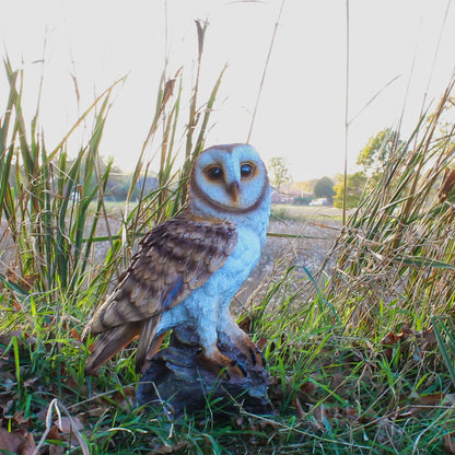 Eulen Figur auf Stamm sitzend Uhu Eule Deko Vogel