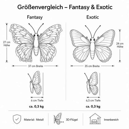 3D Metallbild Schmetterling – bunte Wanddeko Fantasy oder Exotic