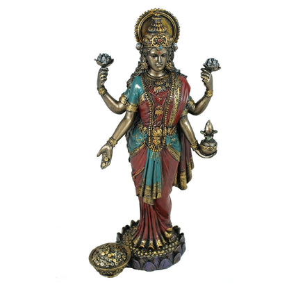 Lakshmi Dekofigur in Bronzeoptik – indische Deko Figur & Statue