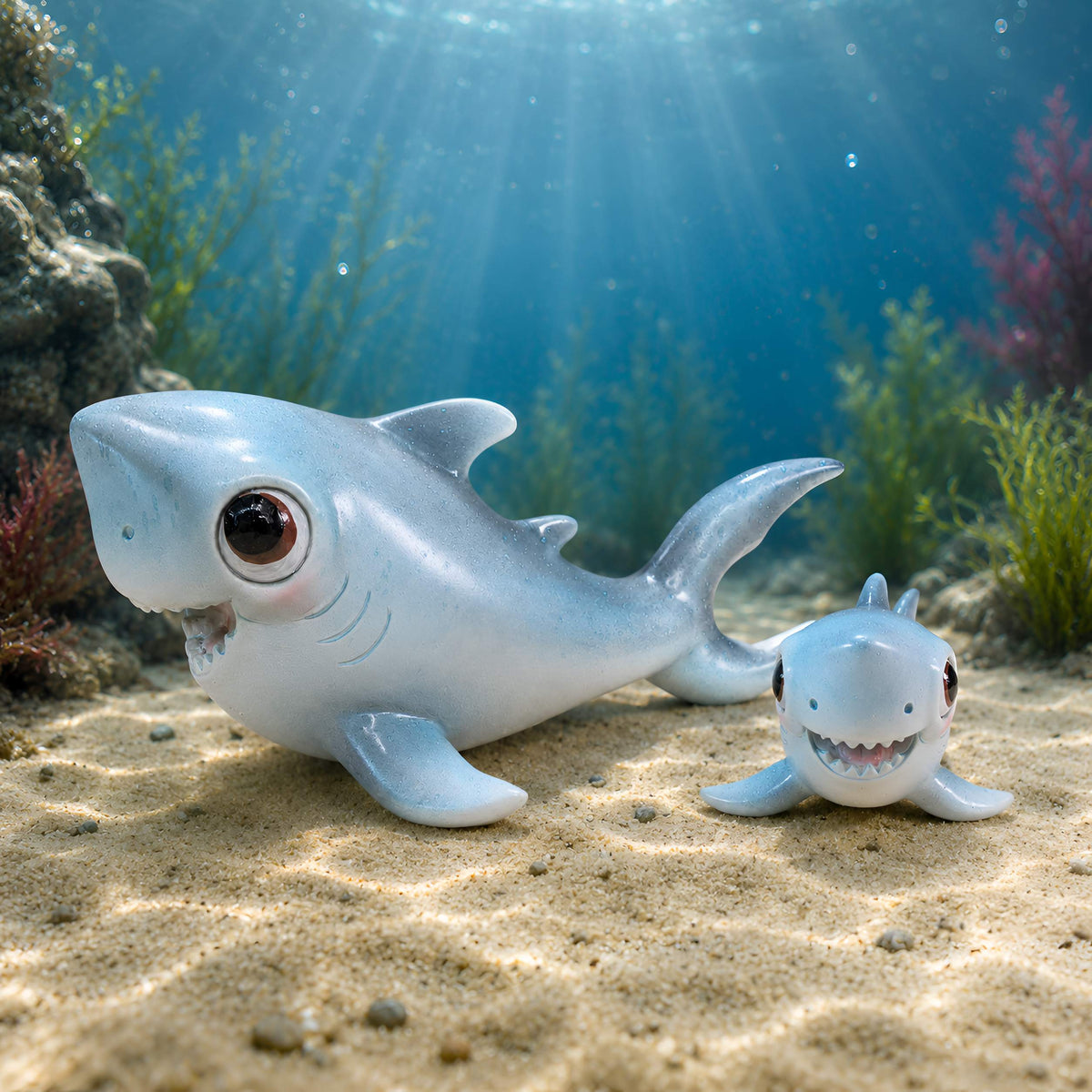 Glänzende Hai GlossiBande Dekofigur, maritime Tierfigur Baby & Groß