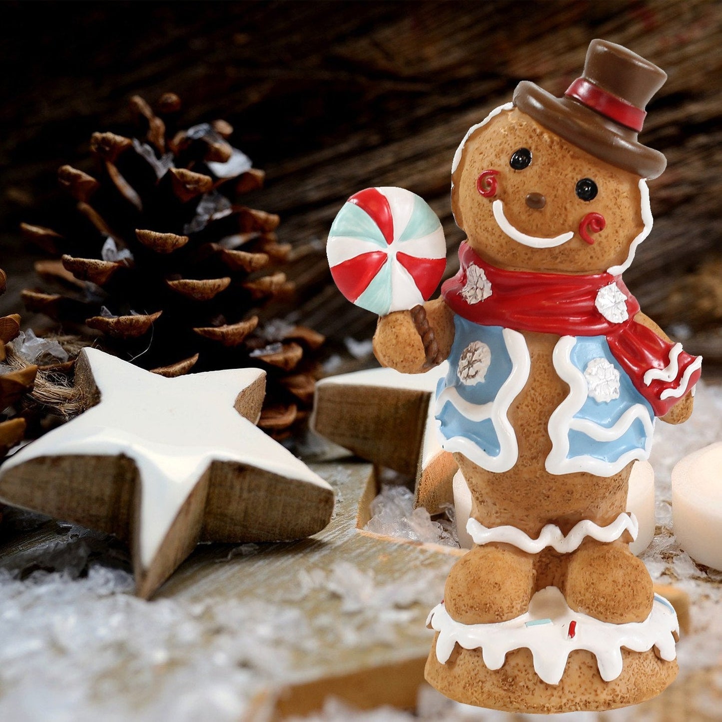Lebkuchenmann Boy Weihnachts Tischdeko Weihnachtsfiguren Lebkuchen Deko - Elegante Figur