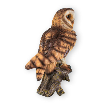 Eulen Figur auf Stamm sitzend Uhu Eule Deko Vogel
