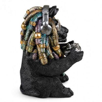 Löwenfigur Urban Royals mit Dreadlocks, Controller & Kopfhörern Löwe Figur