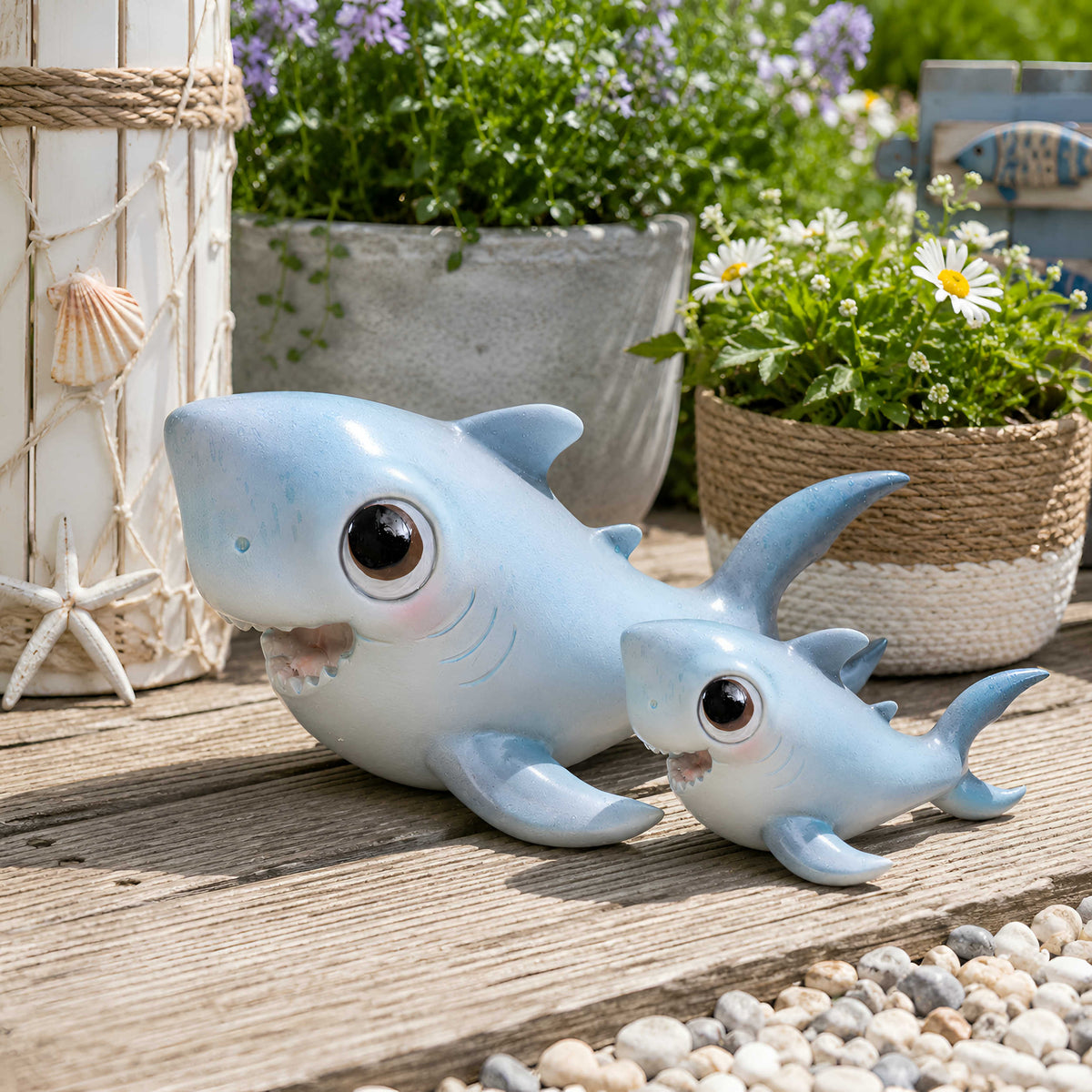 Glänzende Hai GlossiBande Dekofigur, maritime Tierfigur Baby & Groß