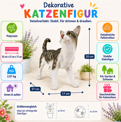 Murli Katzen Dekofigur für den Garten & Wohnraum – realistische Optik