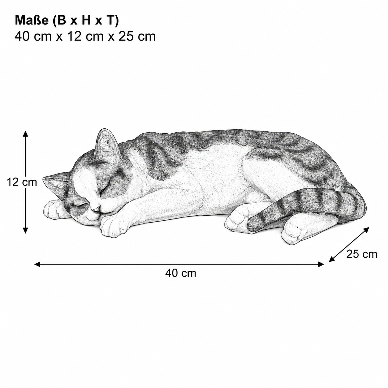 Murli Katzen Dekofigur für den Garten & Wohnraum – realistische Optik