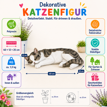 Murli Katzen Dekofigur für den Garten & Wohnraum – realistische Optik
