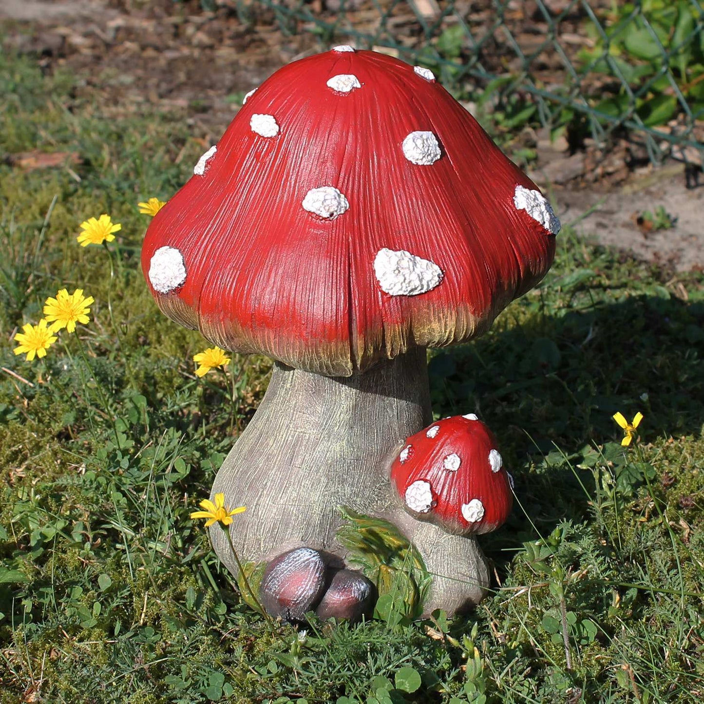 Fliegenpilz 22 cm Dekopilze Pilzfiguren Deko Fliegenpilz - Qualitäts-Dekofigur