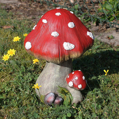 Fliegenpilz 22 cm Dekopilze Pilzfiguren Deko Fliegenpilz - Qualitäts-Dekofigur