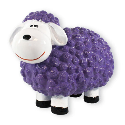 Buntes Deko Schaf "Helma" lila Gartenfigur Schaf Dekofigur Schaf lustige Schafe