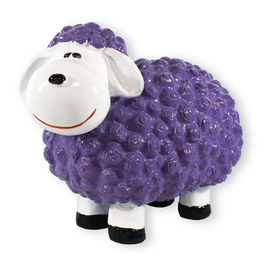 Buntes Deko Schaf "Helma" lila Gartenfigur Schaf Dekofigur Schaf lustige Schafe