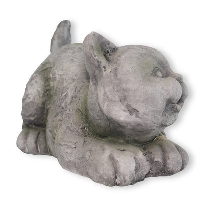 Katze in Betonoptik – Dekofigur für den Garten