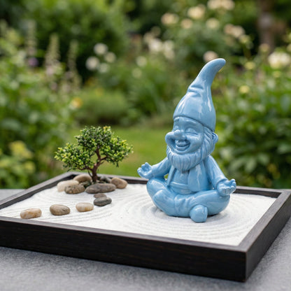 Yoga Gartenzwerg Dekofigur für den Garten – ZenPoser in Pastell, 2 Größen
