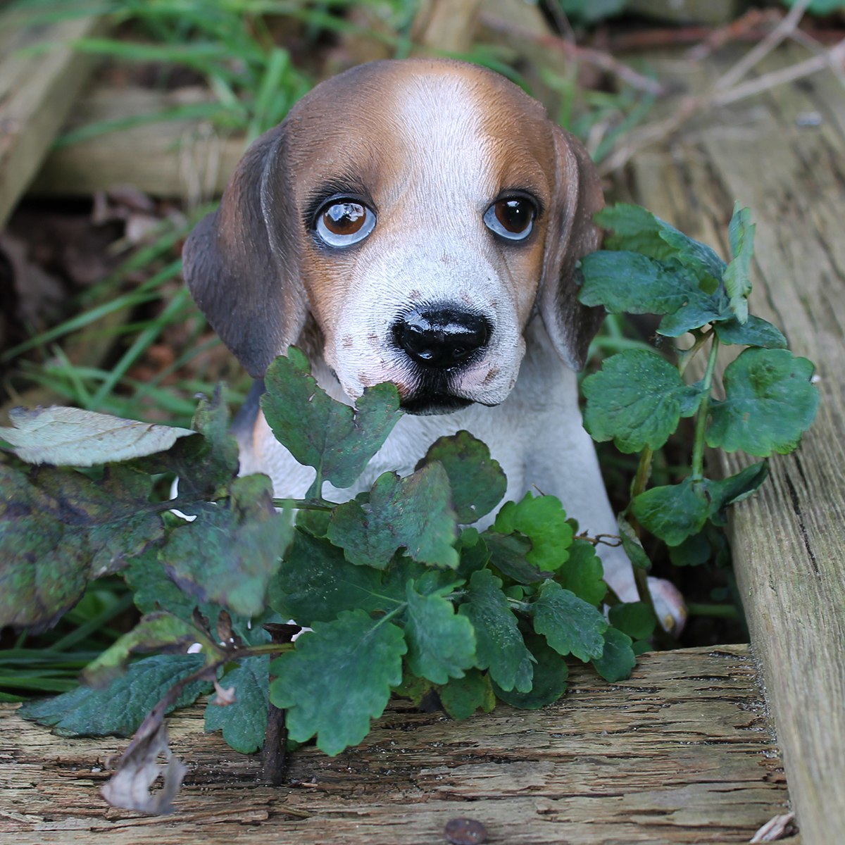 Beagle Figur sitzend Beagle Hundefigur lebensecht Deko Hundefigur