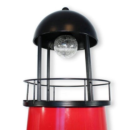 Leuchtturm Garten 80 cm mit Licht Solar Leuchtturm Metall Maritime Deko mit LED Beleuchtung Gartendeko Maritim